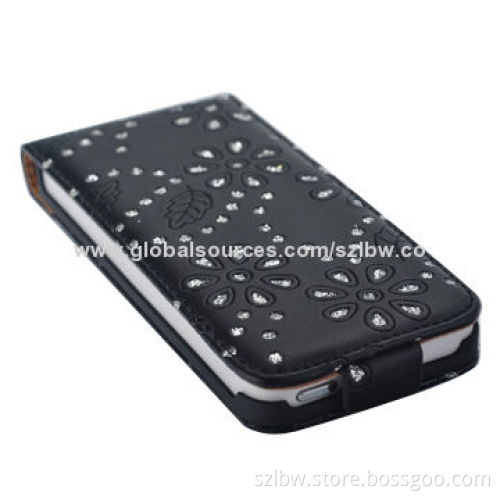 Diamond Encrusted Leather Case with Credit Card Slots & Holder for iPhone 5 & 5S